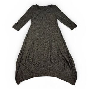 Kozan Black & Beige Patterned Tunic Dress, Size S, EUC